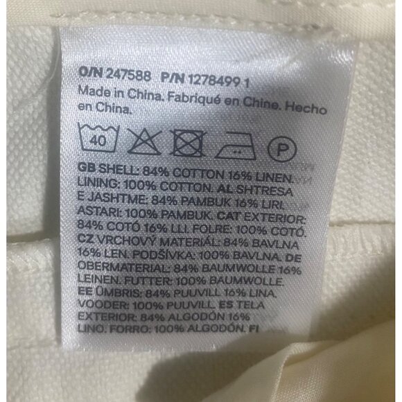 H&M Linen Cotten Trousers Pants  Womens Size 4 Straight Leg Casual Career Office - Picture 4 of 14